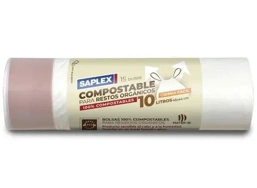 Bolsas Compostables Saplex, 10 litros | Higiene hogar | La Comanda a granel