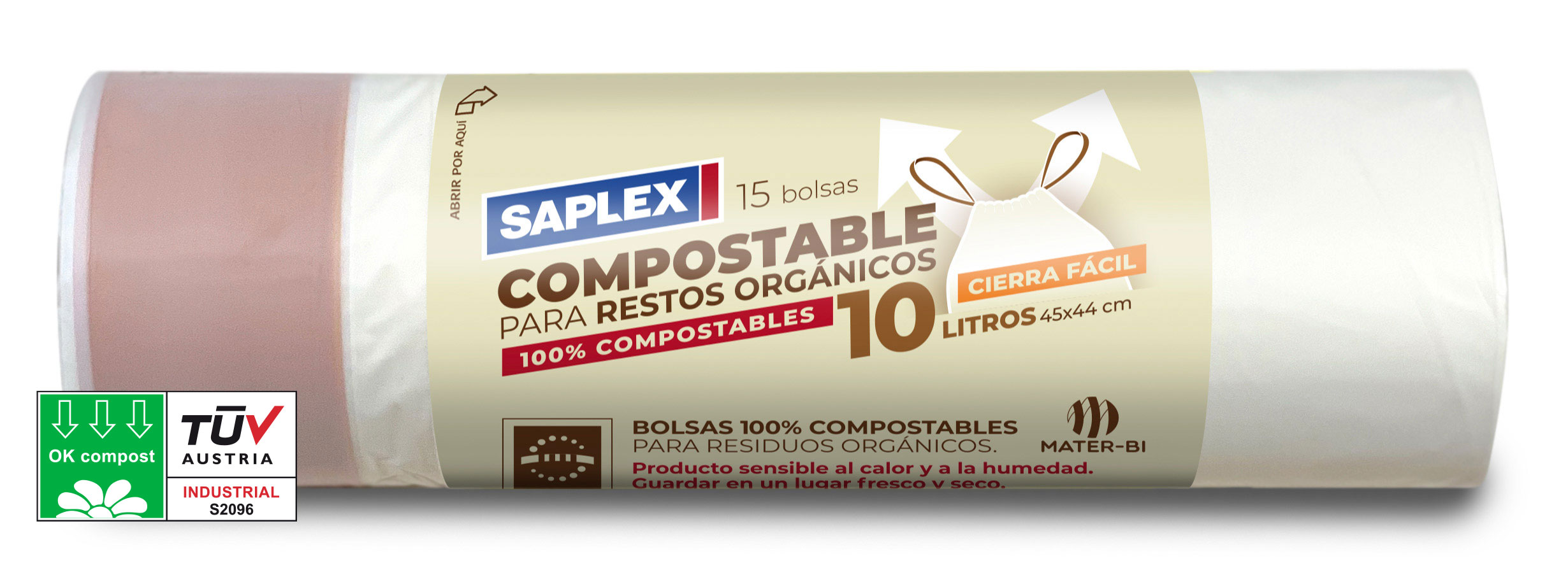 Bolsas Compostables Saplex, 10 litros | Higiene hogar | La Comanda a granel